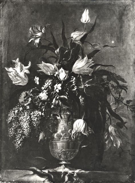 Anonimo — Biggi Felice Fortunato - sec. XVII/ XVIII - Natura morta con vaso di fiori — insieme